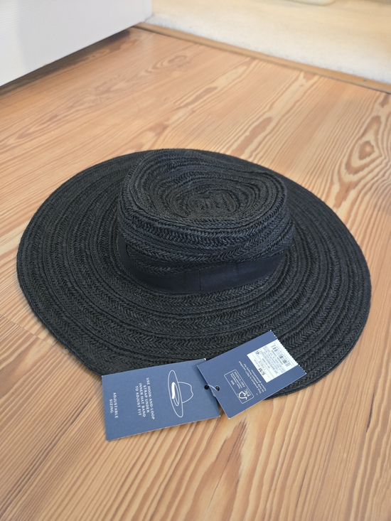 Universal Thread Accessories - Universal Thread Black Wide-Brim Braided Straw Sun Hat